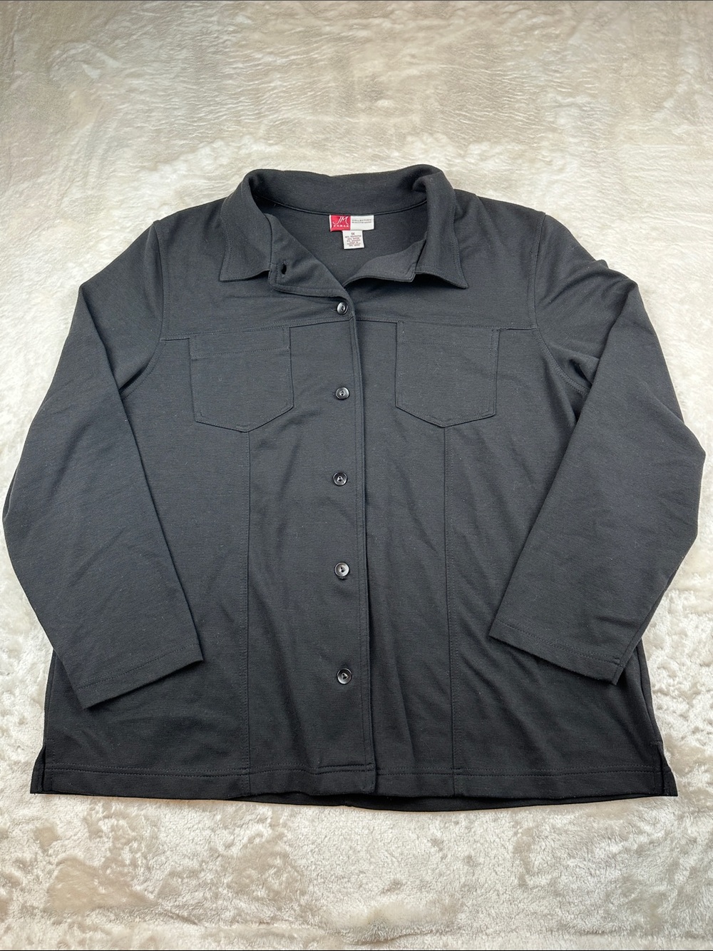 JM Collection Size XL Black Button-Front Casual Blazer | Business | Formal